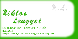 miklos lengyel business card